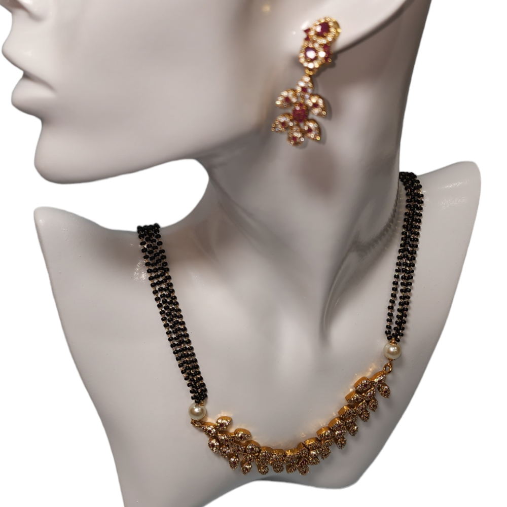 Necklaces Set Ruby White Beads Black  Color Finish Party Wear